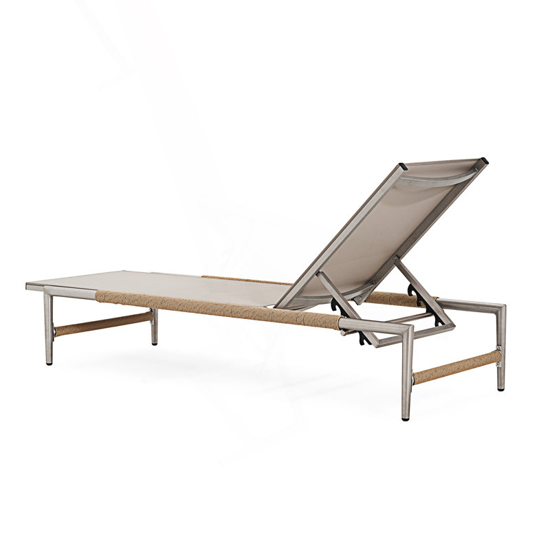 1Pc Outdoor Patio Aluminun Chaise Lounge, 1