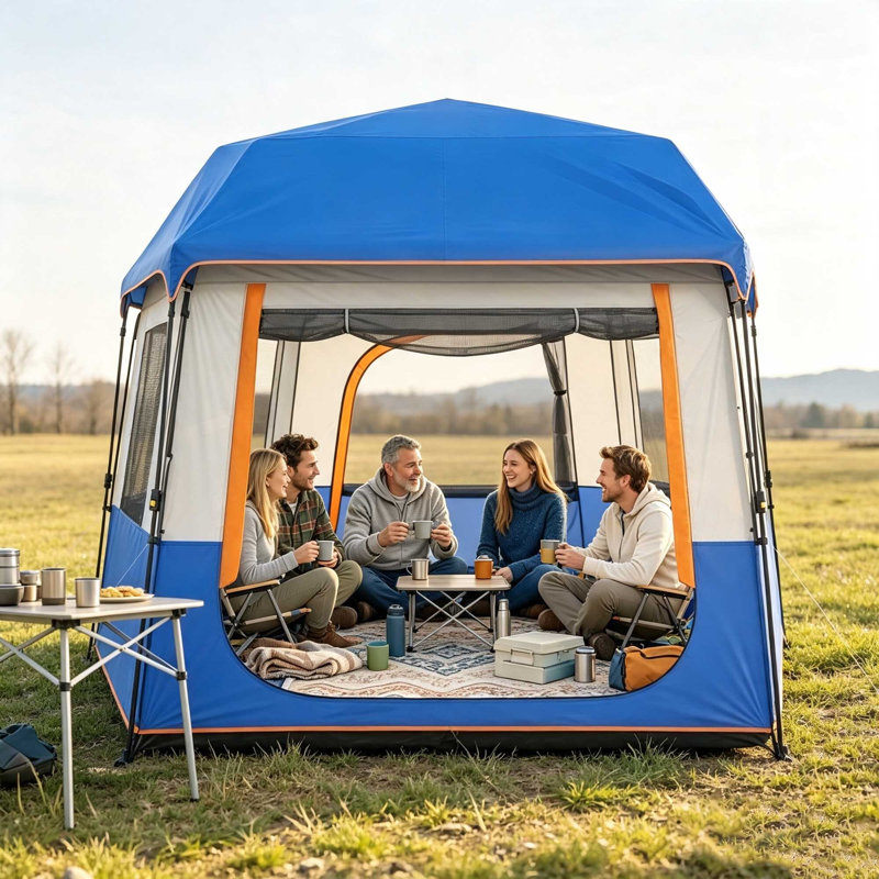 4 Person Tent, Blue