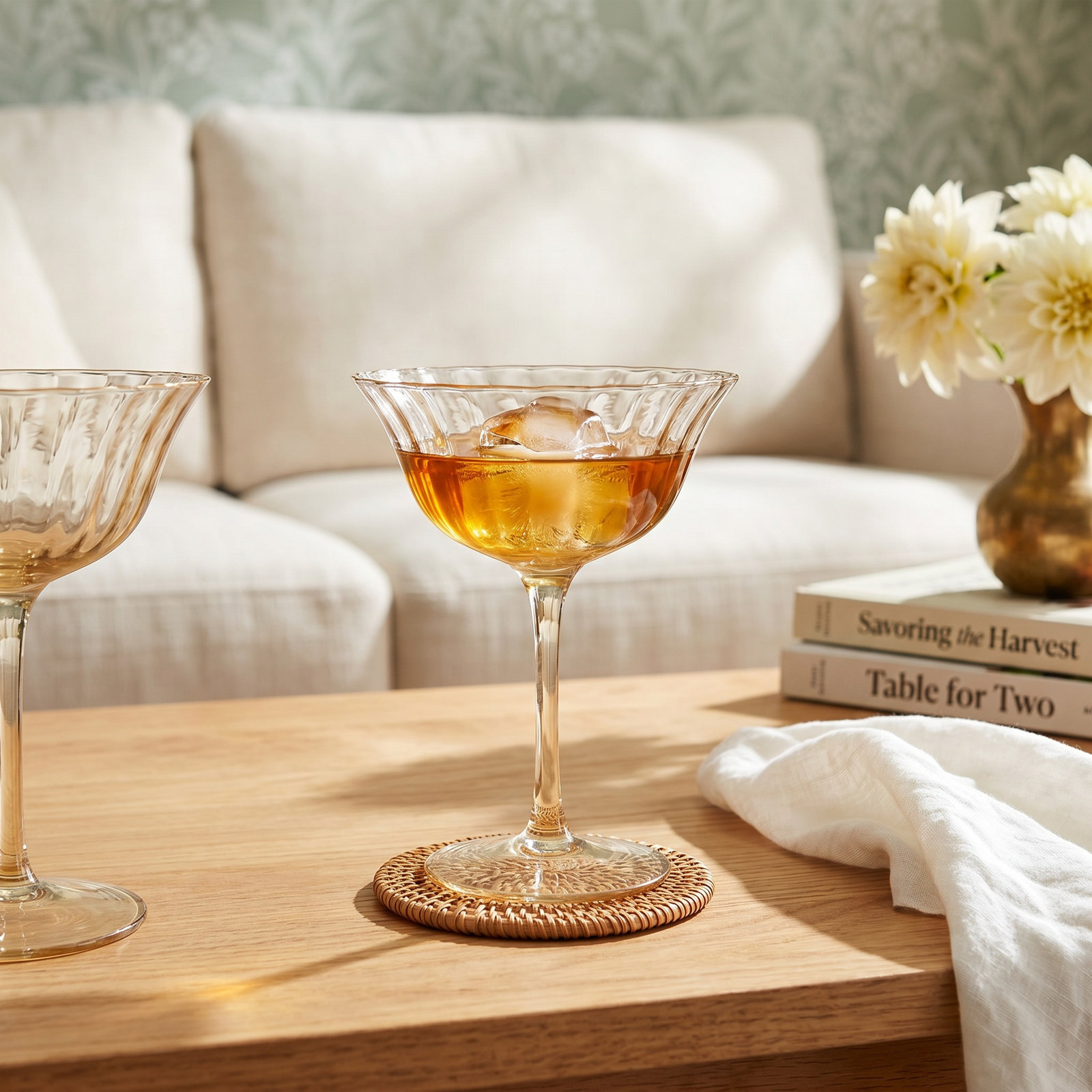 Apéritif Ribbed Coupe Glass, Goldenrod
