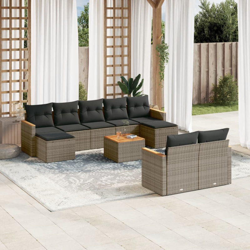 Vidaxl Garden Sofa Set Grey