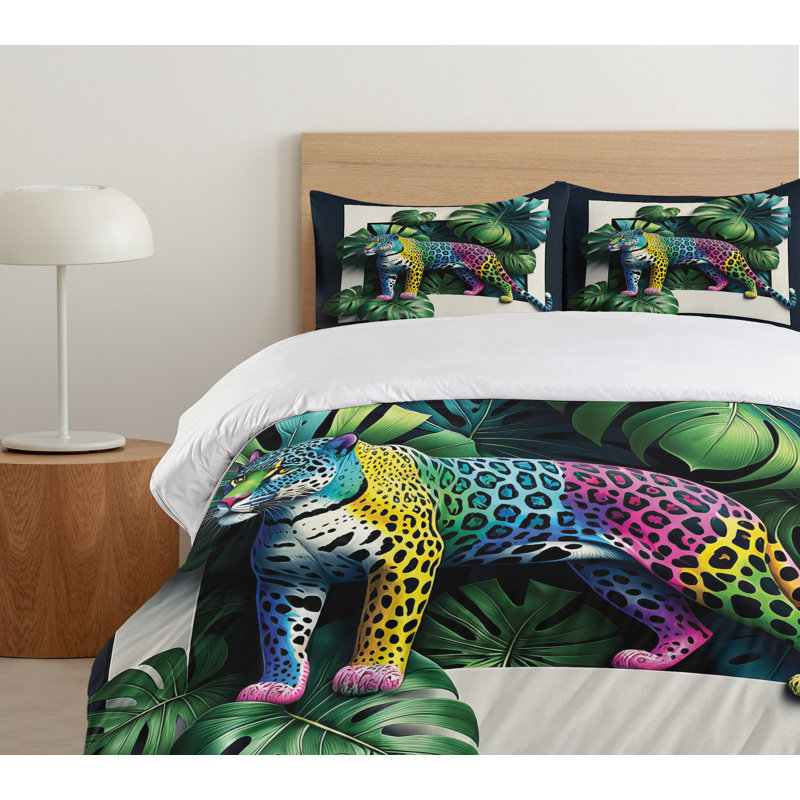 Leopard Duvet Cover, California King Duvet Cover + 2 Standard Shams