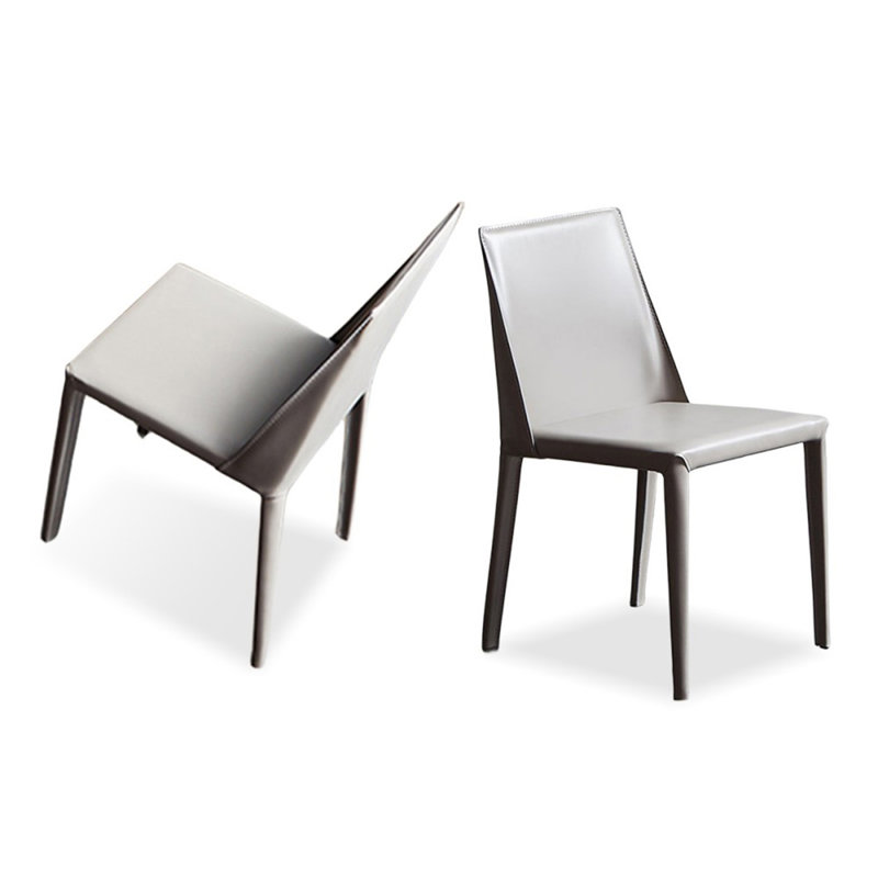 Gray Solid back side Chair(Set of 2)