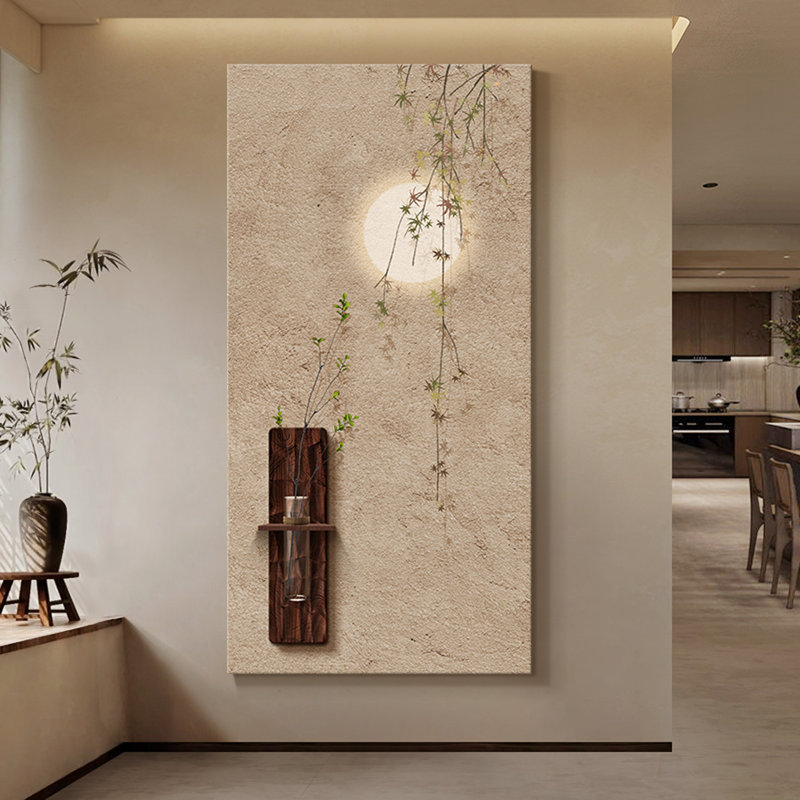 Objets de décoration murale en grès végétal vert zen de style hydroponique, H 39,37 po x l 19,69 po x P 4,72 po