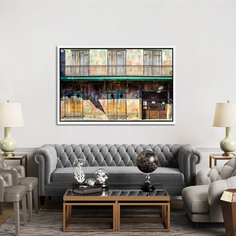 Preservation Hall, Jazzclub French Quarter 1 Piece Wall Art on Canvas, 152.5 cm H x 101.5 cm W, White Framed