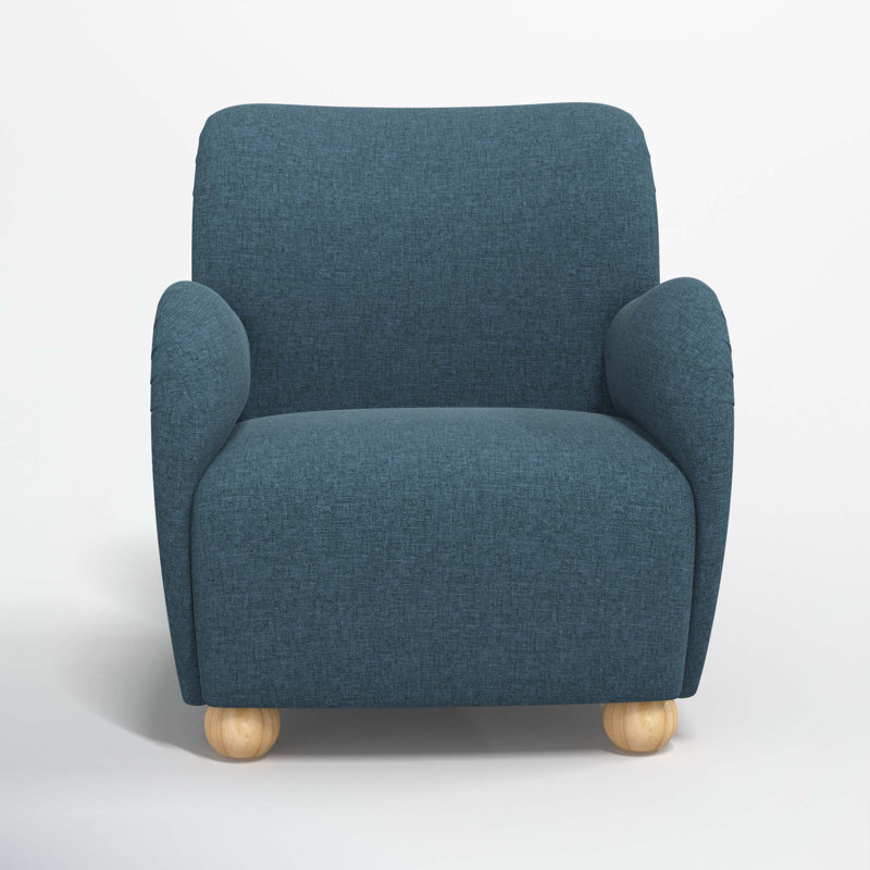 Cowen Polyester Armchair, Zuma Navy Textured Linen