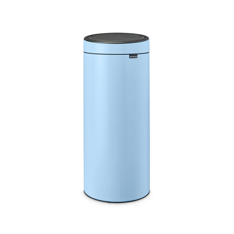 Dreamy Blue Stainless Steel Round Touch Bar Trash Can