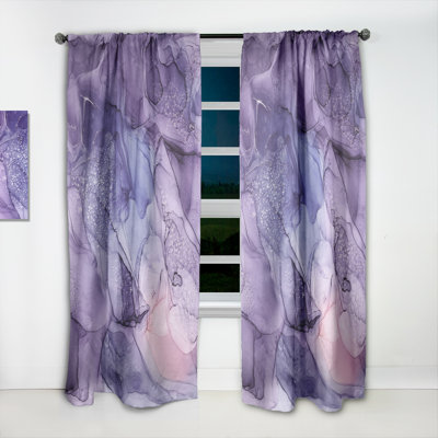 Art liquide translucide mauve et rose - Rideau moderne - Velours obscurcissant - 1 panneau