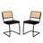 Tristen Rattan and Fabric Upholstered Dining Chairs-124083194-124083195