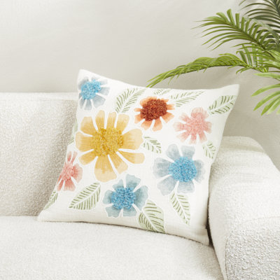 Beautiful Embroidered Floral Pillow