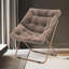 Fauteuil d'appoint douillet capitonné et rembourré avec cadre en métal doré pour le salon-524071269-491022506