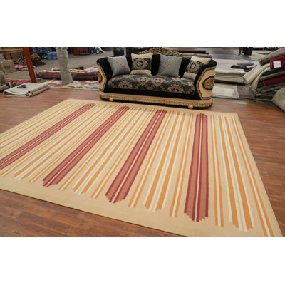Tapis moderne Nomad à tissage plat kilim Durrie 9 x 12