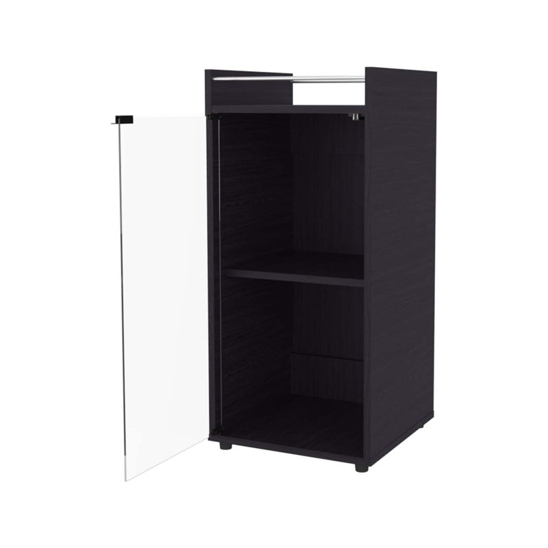 Bar 1 porte Wenge avec tablette ouverte, Noir