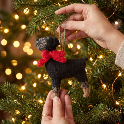 Rottweiler Dog Hand Knit Christmas Ornament