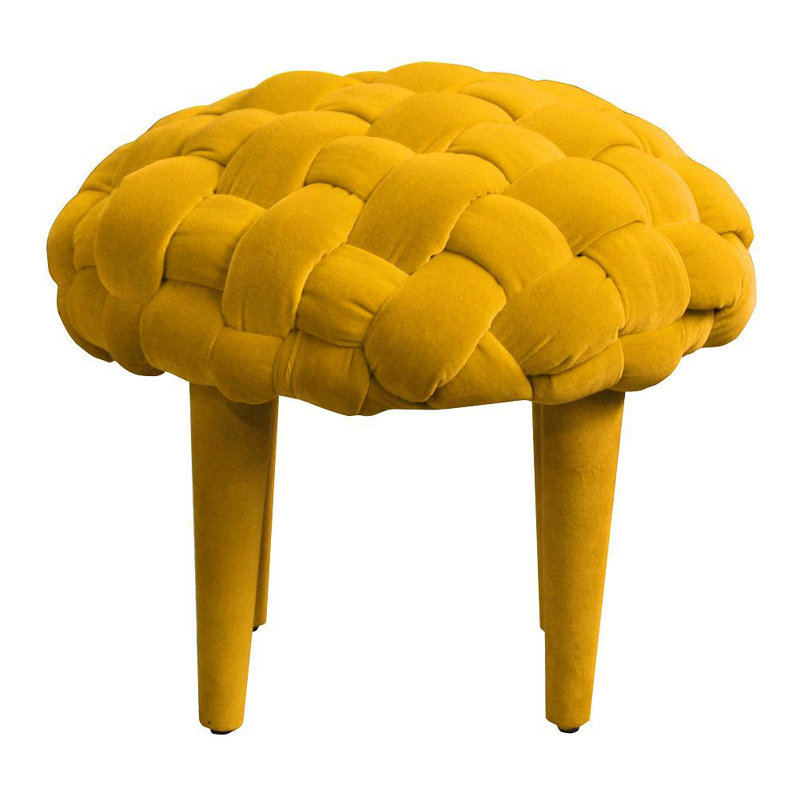 Solid + Manufactured Wood Accent Stool, Yellow