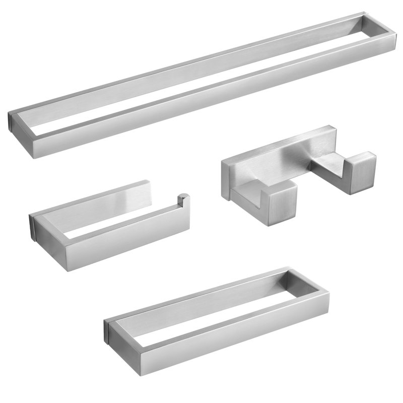 Bathroom Hardware Set (Set of 4), Brushed Nickel