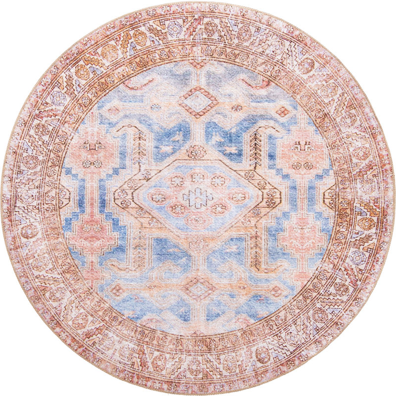 Mcclamma Chenille Oriental Indoor Rug, Round 3'6"