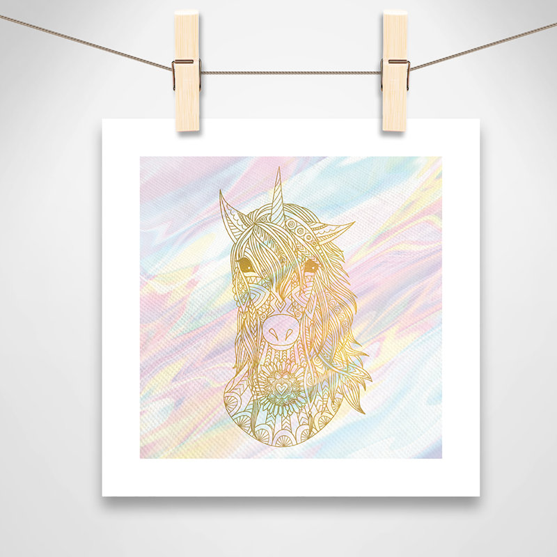 Dreaming licorne 2, H 10 po x l 10 po x P 1 po, Papier