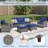 69.7 Inch Wide Outdoor Wicker Patio Sofa, Deep Seating Comfort With Plush Cushions For Porch And Garden, Blue-2098354579