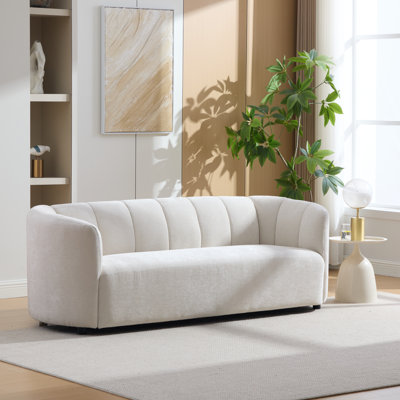 Danton 80'' Wide Modern Upholstered Curved 3-Seater Sofa Couch for Apartment, Bedroom & Lounge