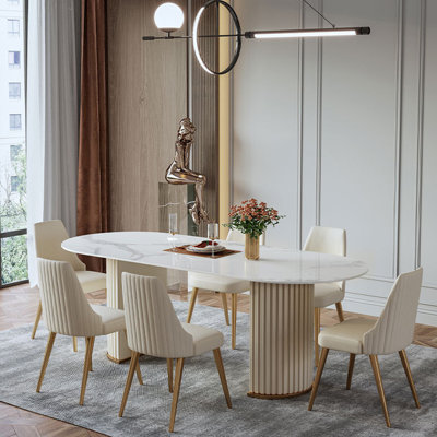Light luxury stone table and chair combination