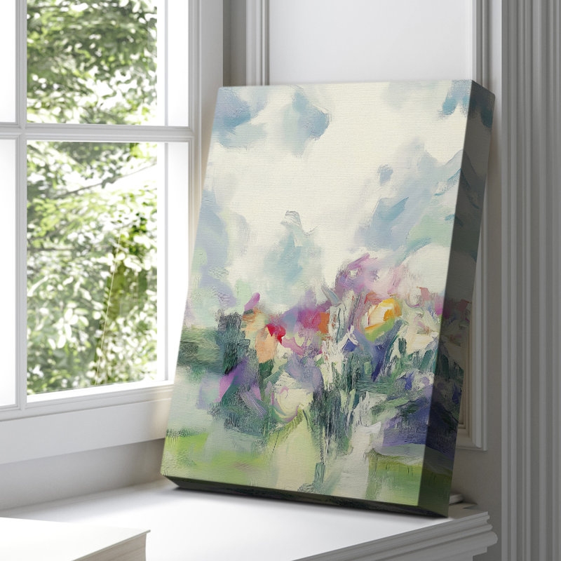 Toile tendue avec motif floral CXCIX, H 48 po x l 32 po
