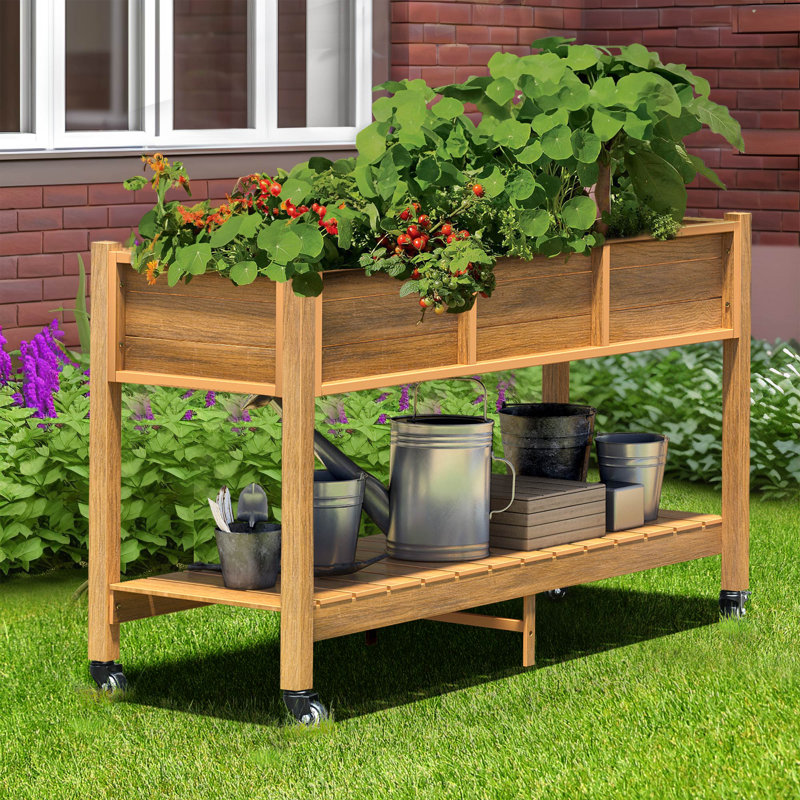 Rufaidah Raised Garden Bed with Drainage Holes, Brown