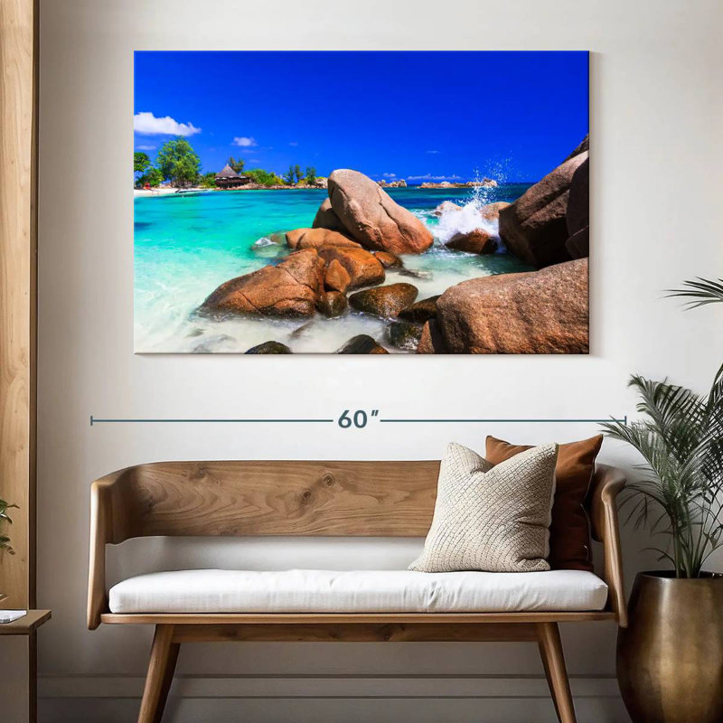 Gillard Seychelles, île tropicale, H 34 po x l 51 po