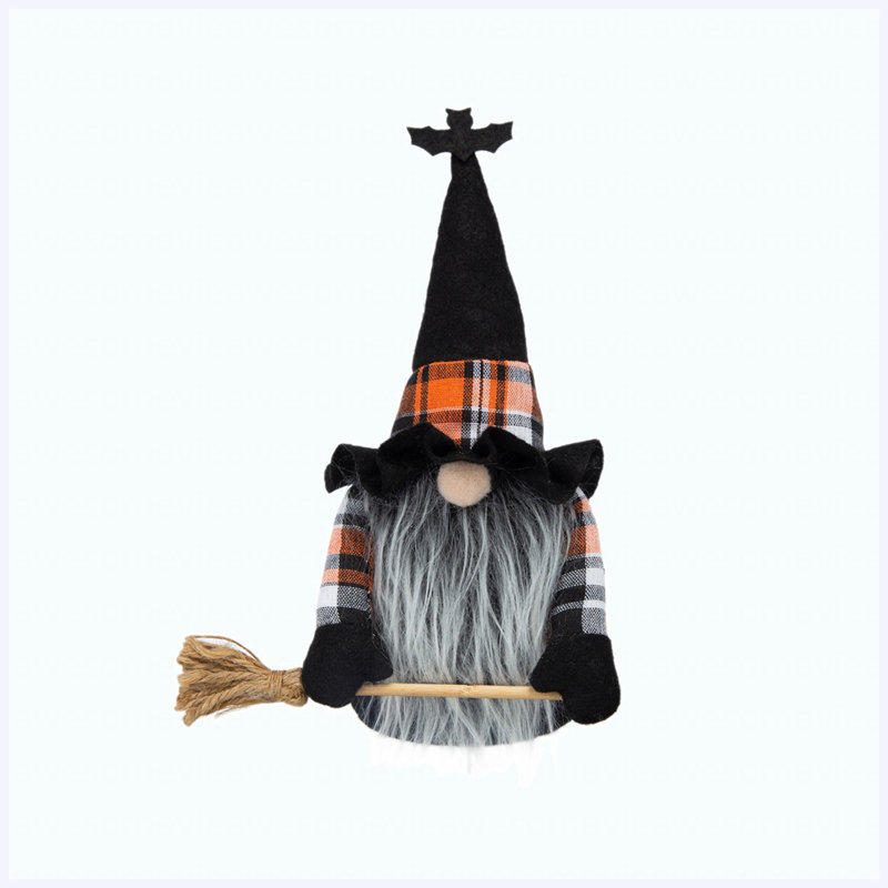 Ensemble de 2 décorations de lutins d'Halloween, figurines de gnomes en tissu de 27 cm pour table, étagère et foyer