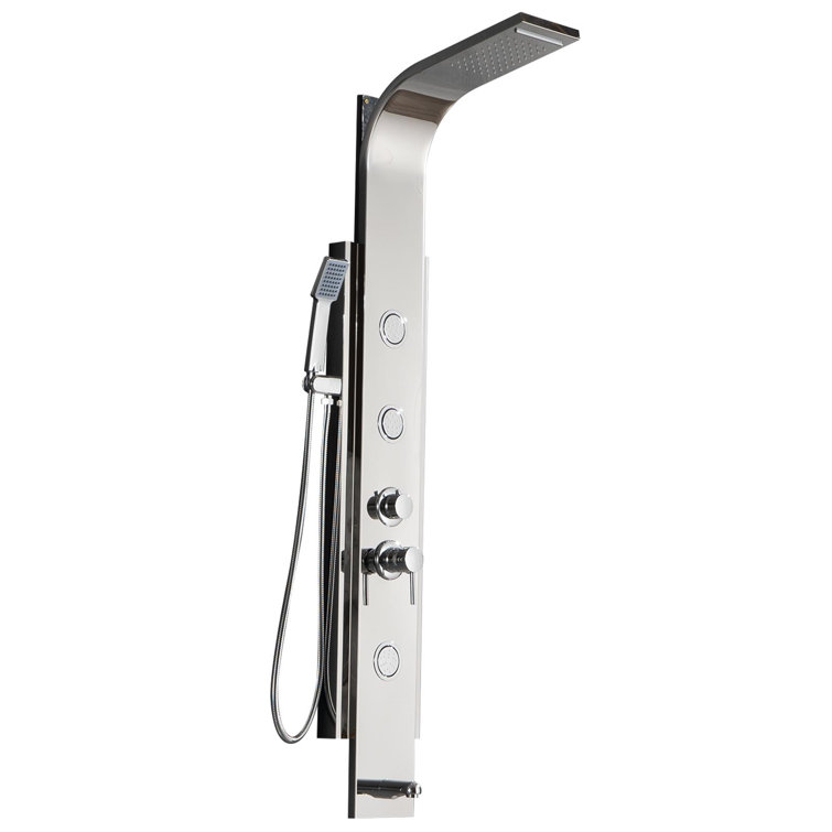 3-Jet Rainfall Shower Tower Shower Panel System With Spa Jets Waterfall Shower Head And Shower Wand