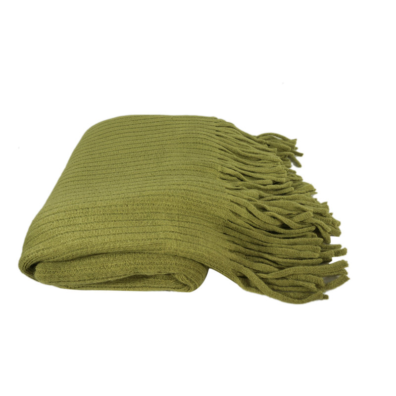 Knitted Throw Blanket, Lime