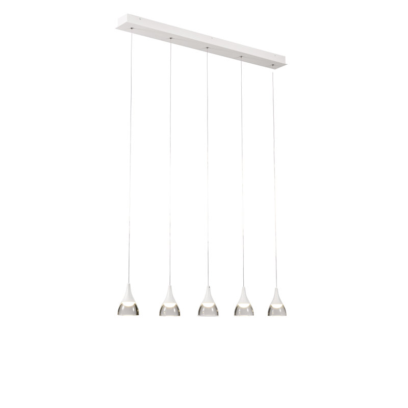 Dalmatia 5 - Light LED Kitchen Island Pendant, White