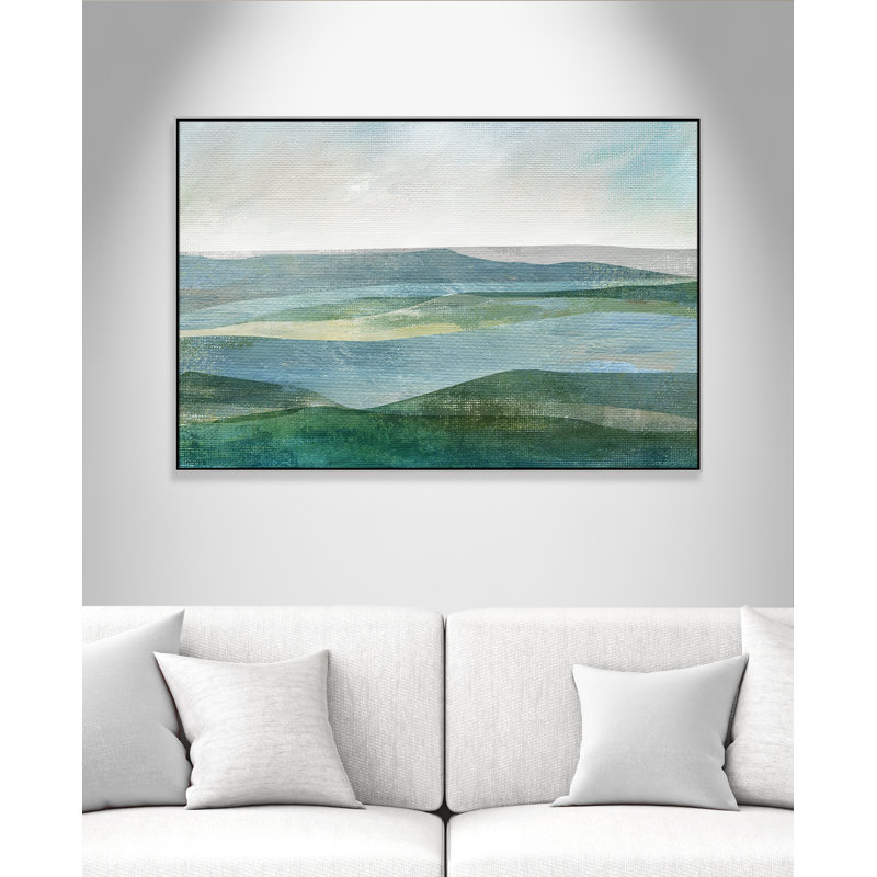 «River Valley» par Nan - reproduction d'art, Toile avec cadre argenté, H 41,5 po x l 61,5 po x P 2 po