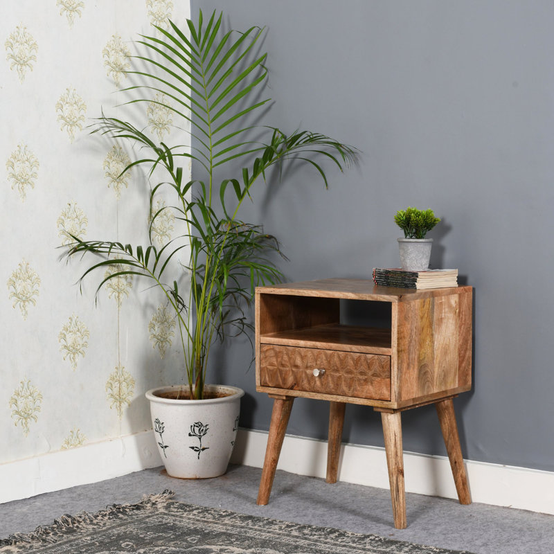 Saephan Solid Wood End Table