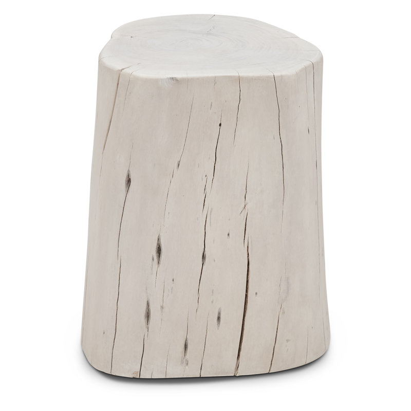 Solid Wood Stump, White Wash
