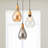 Cluster 3 Light Dimmable Glass Pendant with Different Lampshades Colors