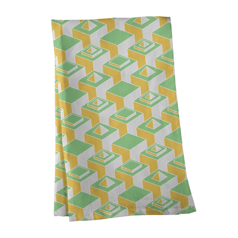 Serviette de thé skyscrapers Patricia Geoffrey, Vert, Polyester sergé