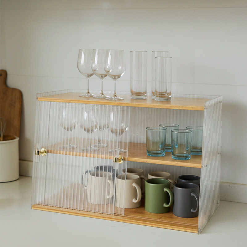 Armoire de garde-manger, buffet avec portes coulissantes
