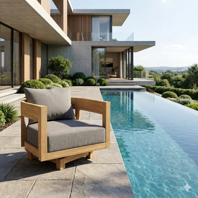 Powder Coated Aluminum Outdoor Lounge Chair , Sunbrella® Cushions Included