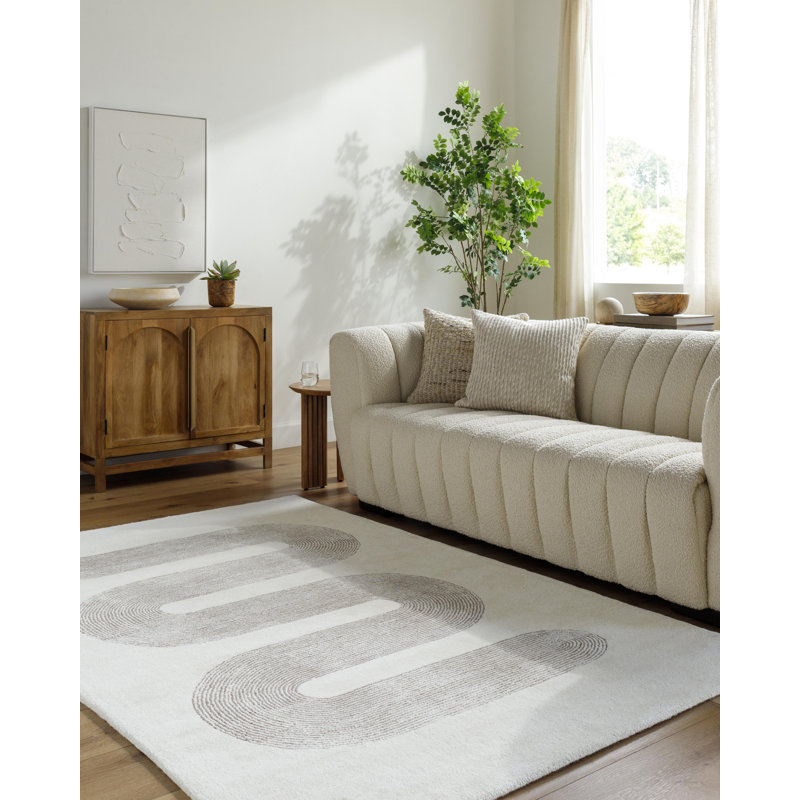 Tapis fait à la main Carolena, Rectangle 5 pi x 7 pi 6 po