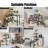 3 Tier Adjustable Kitchen Corner Shelf Spice Storage Rack Dark Gray Oak-124932030-124932032