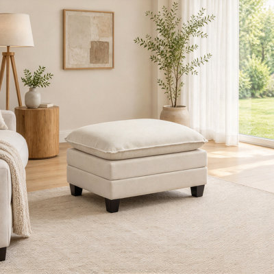 Hodson 35" Wide Modern Upholstered Modular Ottoman, Deep Seat Footrest With Plush Cushion