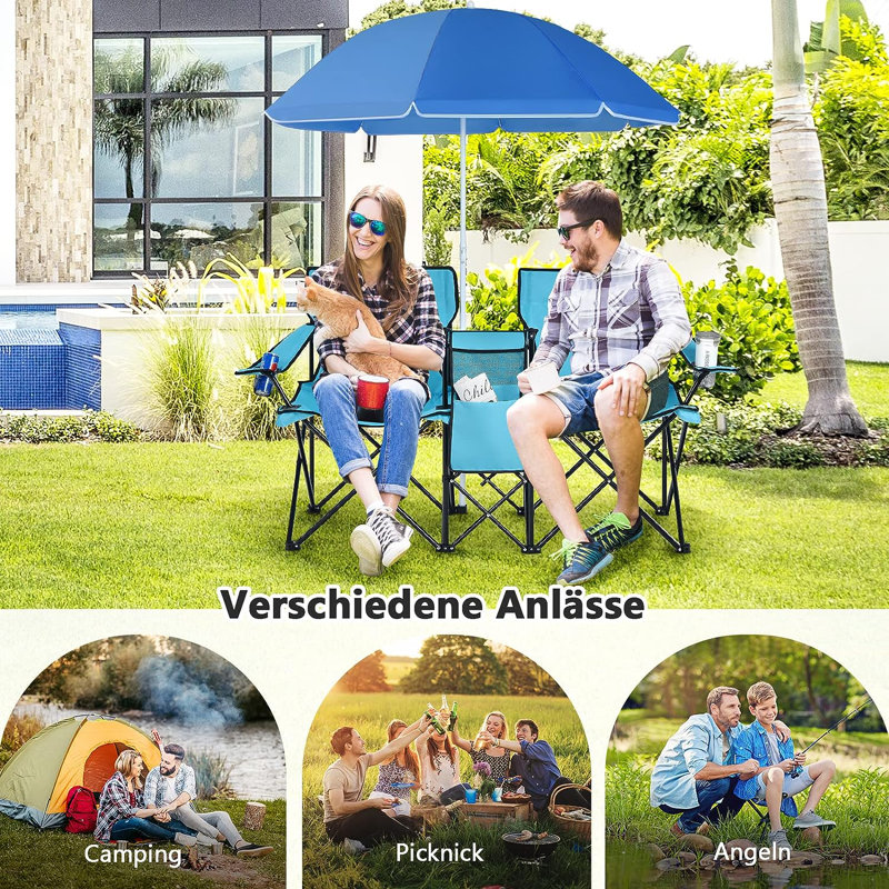 Besharat Folding Camping Chair, Blue