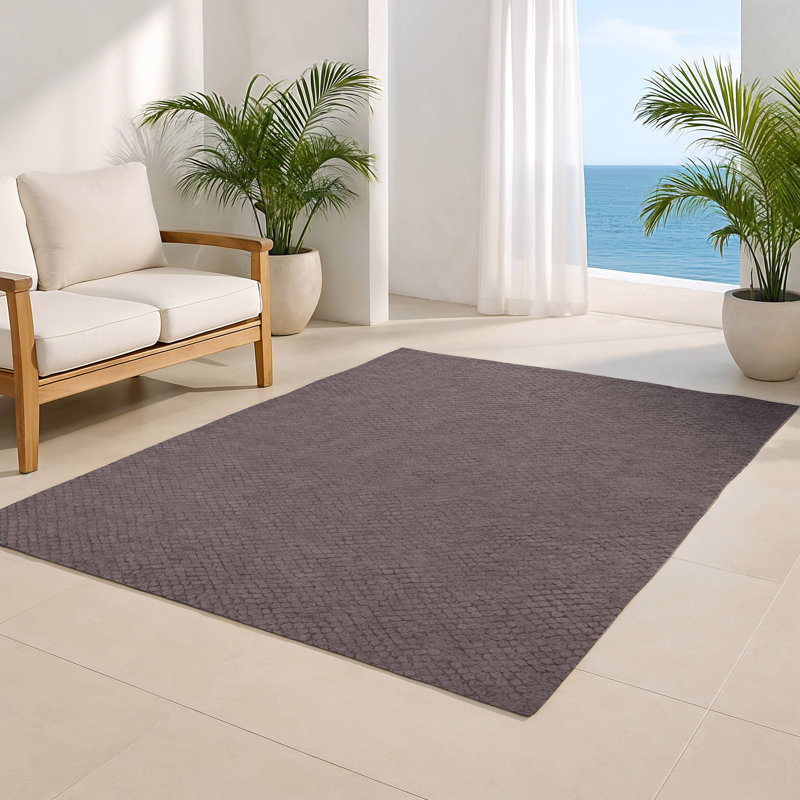 Trellis Gray Indoor and Outdoor Area Rug, Rectangle 4' x 6'