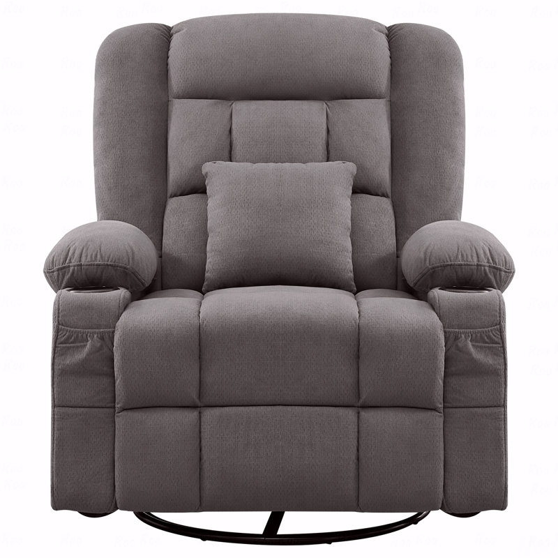 Pétrissage avec fonction de massage Fauteuil à bascule avec fauteuil inclinable avec fonction 3D de massage à 4 points avec fonction de massage et de chaleur pour le salon avec fonction de bascule et 2 avec 2 porte-gobelets, port de charge USB