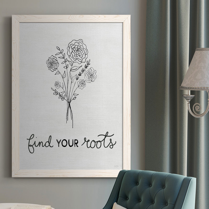 Find Your Roots Sketch " Find Your Roots Sketch ", 37.5" H x 27.5" W x 1" D, White Framed