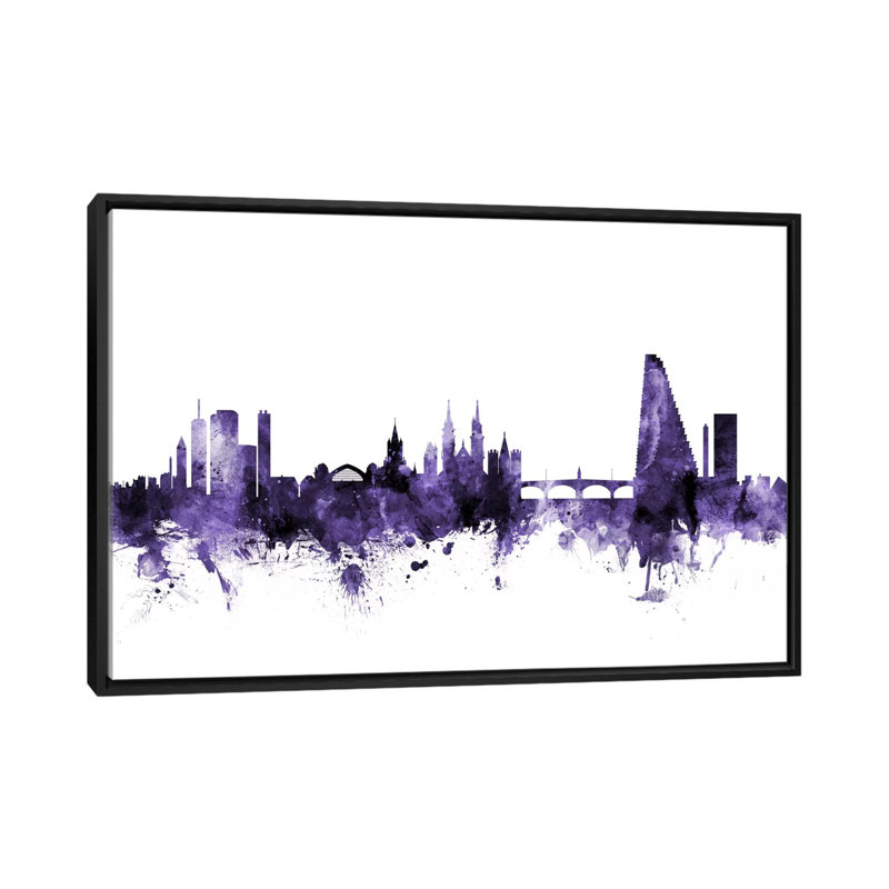 Reproduction d'art graphique sur toile tendue, H 40 po x l 60 po x P 1,5 po, Toile avec cadre noir, Pas de tapis