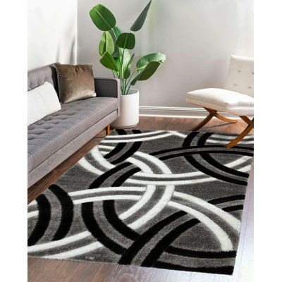 Feather Jeramiyah Shaggy Black & Gray