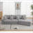 Sofas | Convertible 3-Seat Sleeper Sofa Bed, Lamb Velvet, Living Room Gaming | Upholstered | Slate Gray