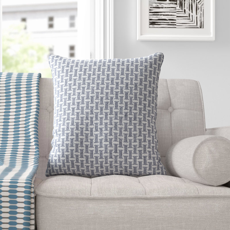 Aoibhi Geometric Square Cushion, 45cm x 45cm, Ochre