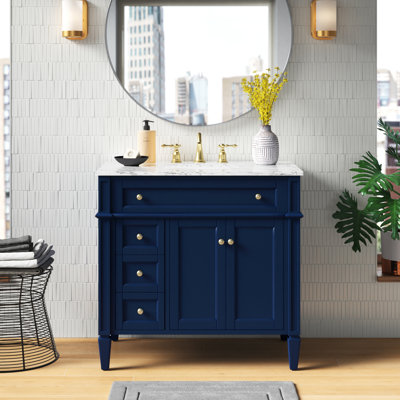 Rivers 36'' Single Bathroom Vanity with Marble Top